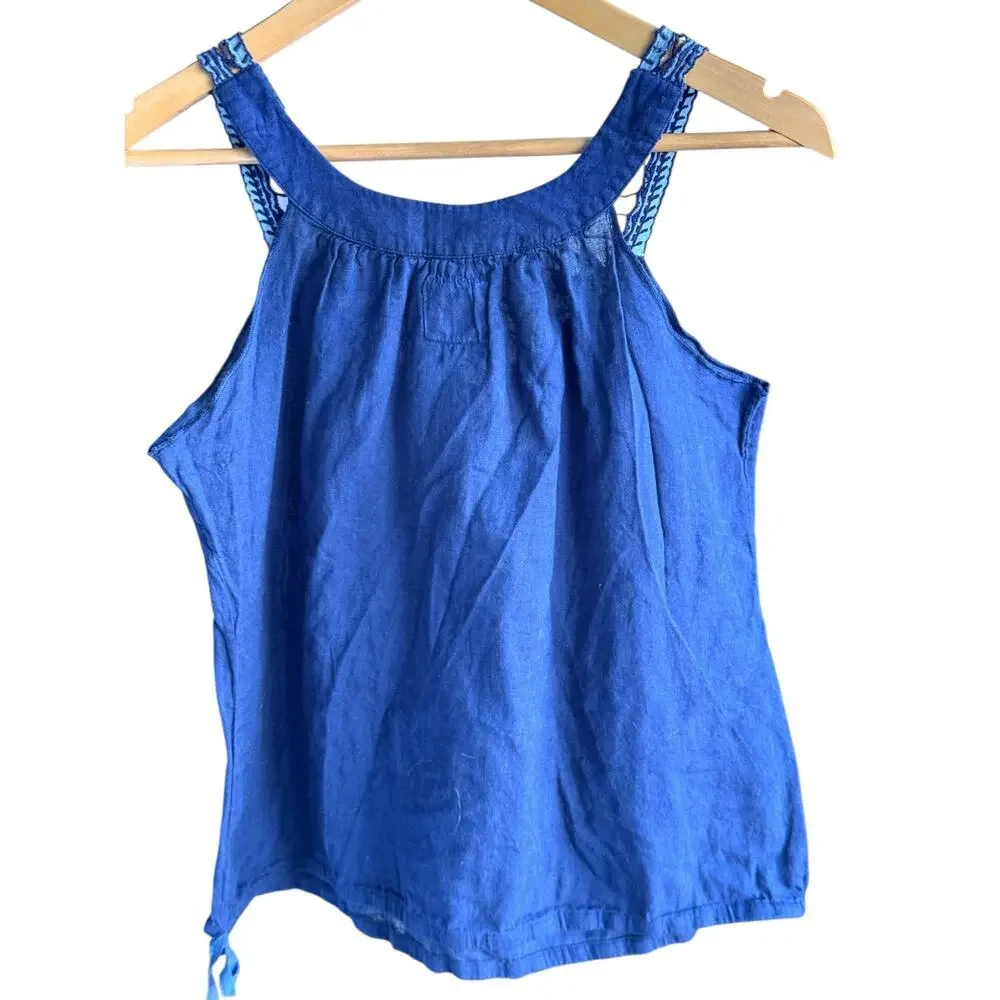 Free people embroidered Boho ferry lace whimsy tank top size 8 - Picture 3 of 5